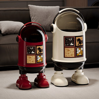 Poubelle à pédale de grande capacité 18L, design robot de dessin animé, pour cuisine, meubles, salon, chambre, bureau, hôtel