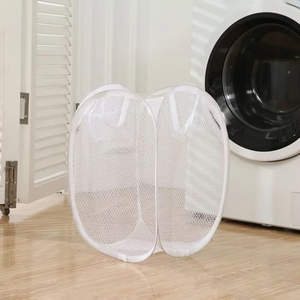 Hot Sale Home Housekeeping Breathable <b>Bag</b> Baskets <b>Washing</b> Clothes Bin Clothes Storage Foldable Mesh <b>Laundry</b> Basket - Product Image 3