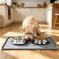 Tapis de Nourrissage pour Animaux de Compagnie en Silicone Imperméable et Durable, Motif Animal, Tapis pour Gamelle de Chat et de Chien, Fournitures pour Animaux, Tapis d'Alimentation Toutes Saisons