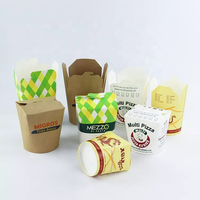 Boîte de nouilles jetables en papier Kraft brun, logo personnalisé, micro-ondes, impression de boîte de doner, boîte en papier kebab