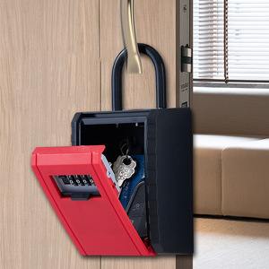<b>Key</b> <b>Box</b> <b>Wall</b> <b>Mounted</b> ABS Plastic Combination Lock Red Black Gray Entryway Storage Organizers - Product Image 1