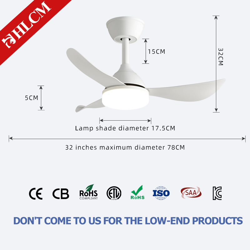White 32-inch 3-blade