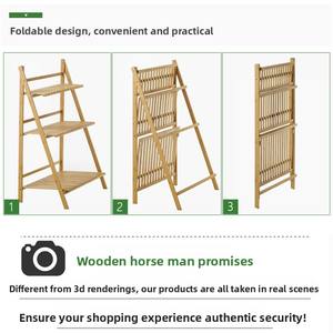 Support de fleurs pliable en bois intérieur/extérieur mobile moderne pratique pour balcon et salon <span class=keywords><strong>porte</strong></span>-pot de plantes - Product Image 4