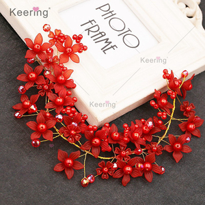 Nouvelle Décoration Strass 3d Fleur Applique Avec Perles Décoratif <span class=keywords><strong>Métallique</strong></span> Applique Bande <span class=keywords><strong>De</strong></span> Cheveux <span class=keywords><strong>De</strong></span> Mariée pour La WHD-107 <span class=keywords><strong>De</strong></span> Mariage - Product Image 5