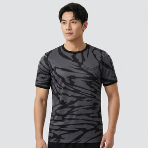 T-shirt camouflage à manches courtes pour homme, 100 % polyester, séchage rapide, coupe classique, col rond, imprimé, 200 grammes - Product Image 1