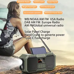 مقاومة سقوط DAB + AM fm المتحدثين الراديو المحمولة الطوارئ كرنك اليد DAB + AM Kchibo kk-راديو دعم Bt/Usb/Tf بطاقة
