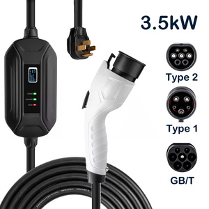Estaciones de Carga Portátiles para Vehículos Eléctricos de 16A, <span class=keywords><strong>Cargador</strong></span> Tipo 2 para Autos Eléctricos, para Uso Doméstico, con Certificación CE y TUV - Product Image 1