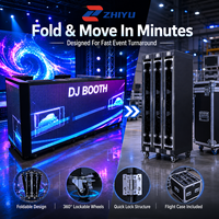 Zhiyu Mobile Foldable DJ Booth avec panneau mural vidéo LED P2.6, étanche IP65, luminosité 5000 cd, CMS intégré pour soirées nocturnes