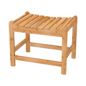 <b>Bamboo</b> Shower Bench 54.5x40x45cm Durable Modern Design For Bathroom Spa Sauna Use - Product Image 1