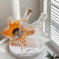 Bouteilles de vin en verre cristal plates personnalisées en gros, scellées au bouchon, surface transparente, impression sérigraphique/par transfert thermique, emballage
