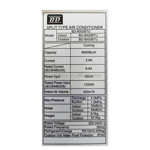 TCL Made <b>Mini</b> Split <b>Air</b> <b>Conditioner</b> of 1hp 9000BTU Wholesale AC Climatiseur for Room Hotel R410a Wall AC Split Eco Friendly Wall - Product Image 4