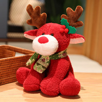 Peluche de renne de Noël personnalisée avec logo, peluche douce de renne de Noël pour souvenir de Noël