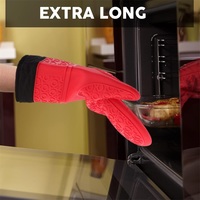 Gants de four en silicone antidérapants résistants à la chaleur, gants de cuisine imperméables pour barbecue avec couche intérieure en coton