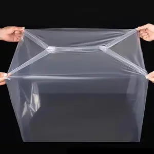 Saco plástico transparente enorme com fundo quadrado e tampa contra poeira à prova d'água para uso doméstico