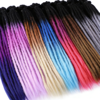 Extensions de tresses synthétiques faites à la main, dreadlocks au crochet, trame simple, fibre haute température, pré-étirées, style Reggae Hip Hop