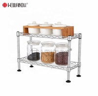 Étagère de rangement en métal à deux niveaux, mini, double étage, pour cuisine, support de rangement sur table