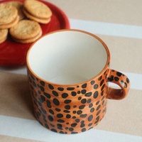 Mug à café en céramique à imprimé léopard créatif, style nordique haut de gamme, résistant aux hautes températures, passe au micro-ondes, tasse pour la maison