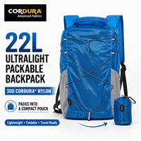 OEM Ultralight Cordura 30D Packable <strong>Backpack</strong> 22L Foldable Travel <strong>Backpack</strong>