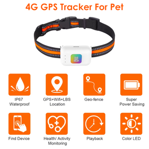 Suivi de la santé et de l'activité des chiens et des chats, traceur GPS pour animaux de compagnie E Sim Pet Gps tracker 4G G63 pour application d'animaux de compagnie, suivi en temps réel sans limite de distance - Product Image 1
