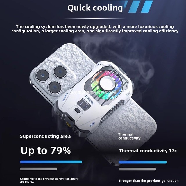 Wireless Compatible Non-electric Semiconductor Cooling Phone Cooler ABS Material Temperature Display Clip Mount