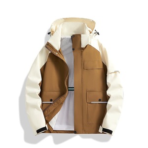 Detachable Hooded Windproof Jacket With Inner Liner For Men Winter Outdoor Workwear Solid Color Contrast KB1-2569 - Product Image 4