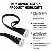 Konektor Molex 5557 14 Pin 2x7 Jalur 30 Inti Kabel Industri CCA dengan Isolasi PP dan Selubung PVC untuk Robotik Pabrik
