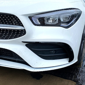 Mercedes-Benz CLA C118 Front Bumper Canard Lip ABS Piano Black Carbon Fiber Texture Exterior Modification - Product Image 2