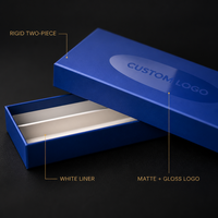 Boîte cadeau bleu roi personnalisée avec logo brillant, emballage cadeau rigide deux pièces mat de qualité supérieure, OEM ODM taille personnalisée en gros