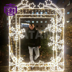 Hot Sale Wholesale Popular Christmas Street Festival Celebration Wedding Shopping Mall Hotel Park 2d Led Motif Light <b>Photo</b> <b>Frame</b> - Product Image 3