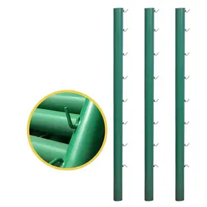 PVC green fence poles barbed wire post poles