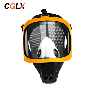 CGLX Masker Mata mulut hidung silikon industri kuning, satu buah kacamata antivirus semprot cat Respirator penutup penuh - Product Image 2