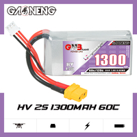 GAONENG GNB 1300MAH 7.6V HV 2S 60C 120C HV XT60 Baterai LiPo Soft Pack Jarak Jauh untuk Drone FPV Freestyle LiHV Tegangan Tinggi