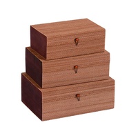 Ensemble rectangulaire de 3 boîtes d'emballage cosmétiques en bambou imprimées de fleurs pour bijoux, colliers, chocolats, sachets de thé, charbons actifs et cosmétiques