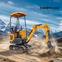 Mini Excavator Kubota D722 10.2kW Diesel Berpendingin Air 380mm Bucket Boom Swing Pilot