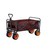 Chariot pliable en acier inoxydable pour le camping en plein air, chariot de courses portable en Oxford pour enfants, siège inclinable, pique-nique hors route, voyage