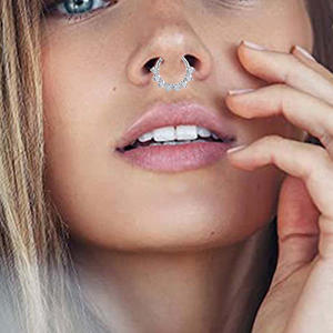 Gaby G23 Piercing <span class=keywords><strong>de</strong></span> Titanio con Bisagra, ASTM F136, Joyería Corporal Sexy, Aro para Nariz, Daith, Septum, Pendientes, Anillo <span class=keywords><strong>de</strong></span> Nariz para Zirconia - Product Image 5