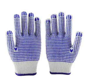 Best Selling Protective Cotton Yarn Glove Construction Safety Working Gloves With PVC Dots