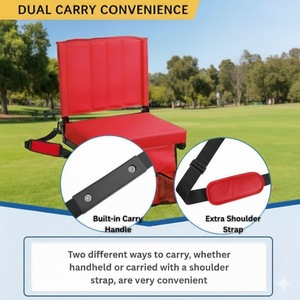 Silla <span class=keywords><strong>de</strong></span> asiento <span class=keywords><strong>de</strong></span> estadio compacta plegable Mydays Tech con soporte para la espalda y correa para el hombro-Portavasos incorporado - Product Image 4