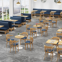 Canapé de restaurant en bois massif de style nordique pour cafés, salons de thé et restaurants de hot pot