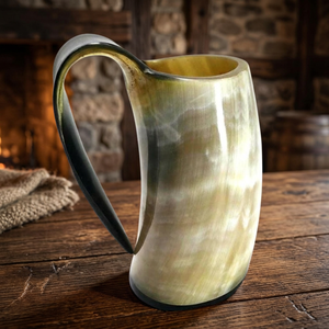 Mug/Tankard en corne de buffle 100% originale, fait main, moderne, écologique, imperméable, forme naturelle, B S International RTR5643 - Product Image 1
