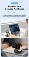 Essager 3 en 1 magnétique 15W station de charge rapide support de station d'accueil pour Smartphone écouteurs Smartwatch support de chargeur sans fil