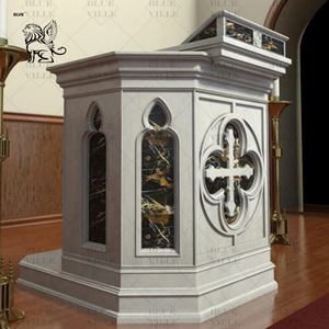BLVE Iglesia de interior Mesa de altar de piedra natural religiosa tallada a mano moderna Altar católico de mármol de gran tamaño - Product Image 4