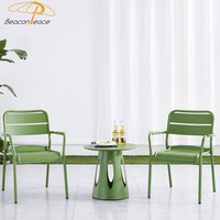 Table à manger au design unique pour hôtel, jardin, extérieur, café, bar, restaurant, table ronde en aluminium