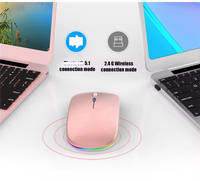 Mouse Nirkabel Berkualitas Tinggi 2.4GHz Mouse Nirkabel BT Nyaman untuk Bekerja Mouse LED Isi Ulang Portabel untuk Rumah Kantor