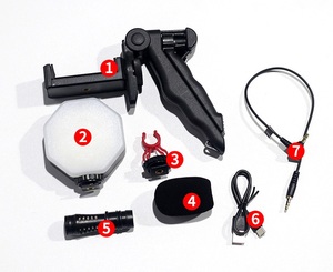 <span class=keywords><strong>Vlogging</strong></span>-Kit de cámara de vídeo para teléfono inteligente, Kit de <span class=keywords><strong>Vlogging</strong></span> con micrófono de luz de cámara, soporte de teléfono para YouTube/Tiktok/Streaming - Product Image 6