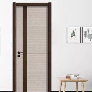 Puerta Corredera Interior de Madera Compuesta Sólida sin Pintura Antirrobo, Juego Completo Ecológico al por Mayor - Product Image 3