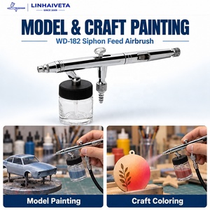 Kit aérographe Linhaiveta 0,5 mm, pistolet à air comprimé mini avec bouteille de 22 cc pour la <span class=keywords><strong>peinture</strong></span> de modèles et d'objets artisanaux - Product Image 5