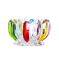 Vente d'usine Kaly : Bol en verre pour dessert, salade ou vin, écologique, vintage, en forme de lotus, coloré, durable, épais, réutilisable, sûr, 630 ml