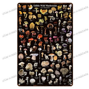 Eat Mushrooms diseño de logotipo de metal decoración vintage platos de carteles de comida Retro Cueva de Halloween signo personalizado Lose Your Mind - Product Image 6