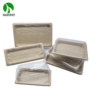 Plateau à sushi jetable <span class=keywords><strong>en</strong></span> pulpe de bagasse biodégradable, de haute qualité, résistant à l'eau et compatible micro-ondes, vente <span class=keywords><strong>en</strong></span> gros - Product Image 3